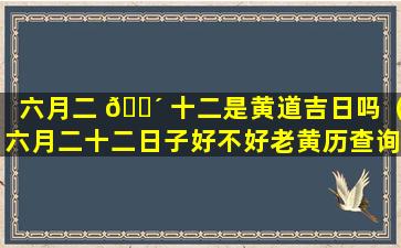 六月二 🐴 十二是黄道吉日吗（六月二十二日子好不好老黄历查询）